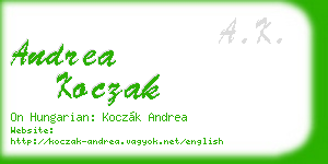 andrea koczak business card